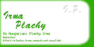 irma plachy business card